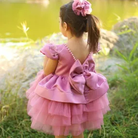 Amber dusty rose girl dress
