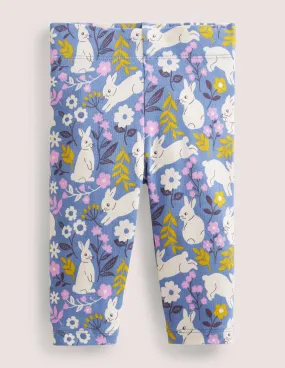 Baby Leggings-Riviera Blue Bunny Field