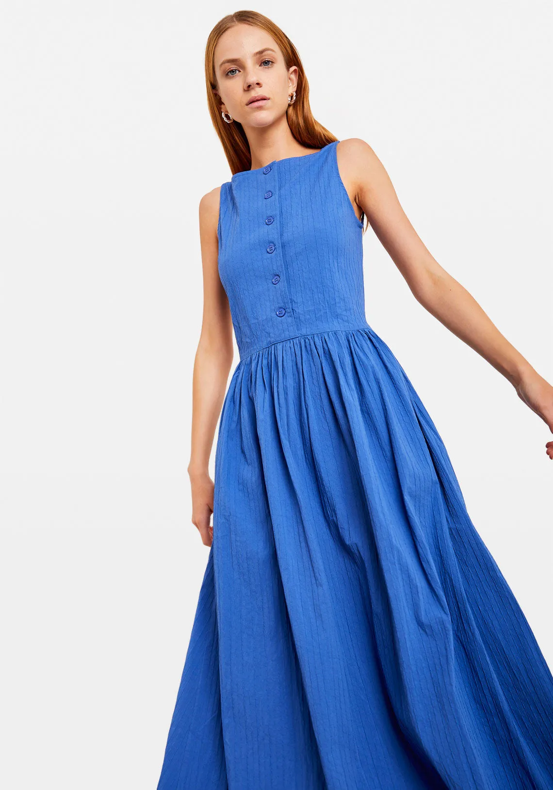 BACKLESS MAXI DRESS COBALT
