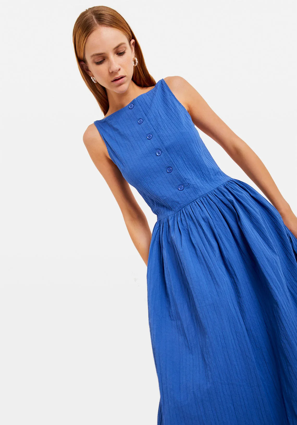 BACKLESS MAXI DRESS COBALT