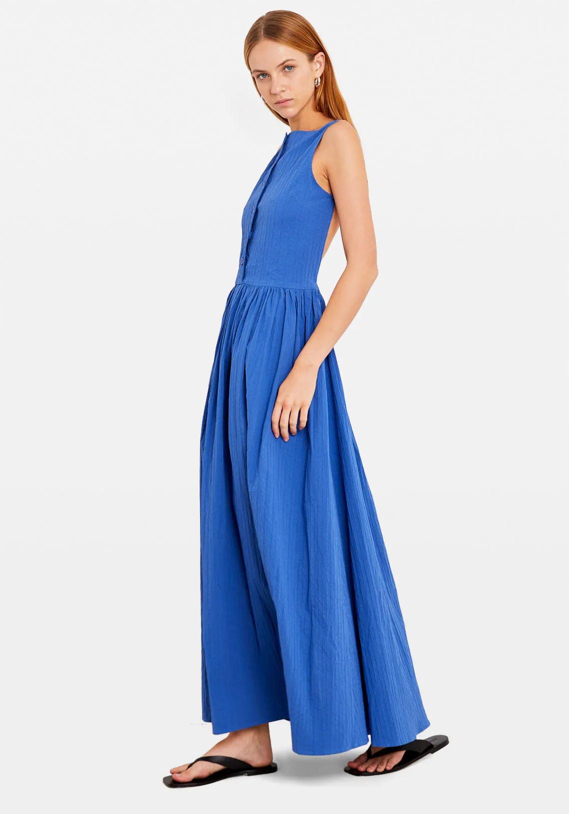 BACKLESS MAXI DRESS COBALT