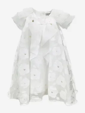 BCBG Girls Floaty Organza Floral Dress in White