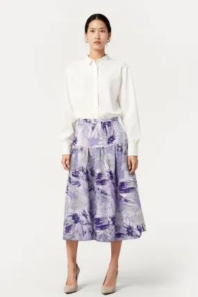Brocade Tiered Midi Skirt