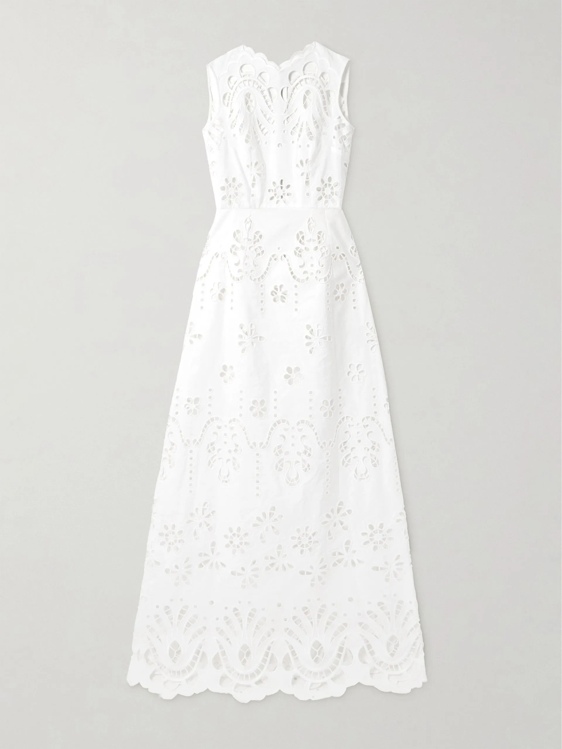 Broderie anglaise cotton-poplin maxi dress