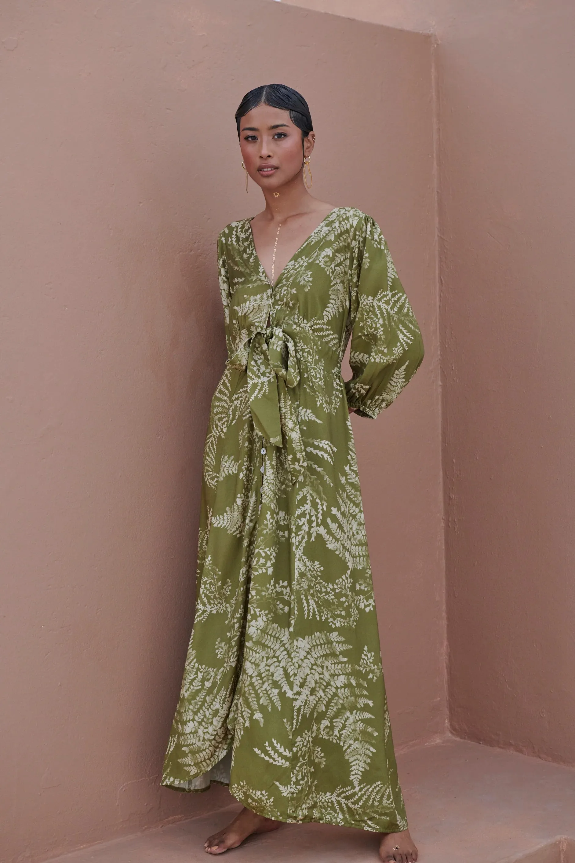 Cassis dress | dappled olive