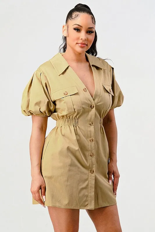 Casual But Trendy Safari Mini Dress