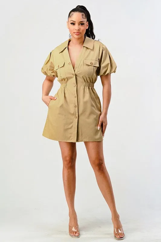 Casual But Trendy Safari Mini Dress