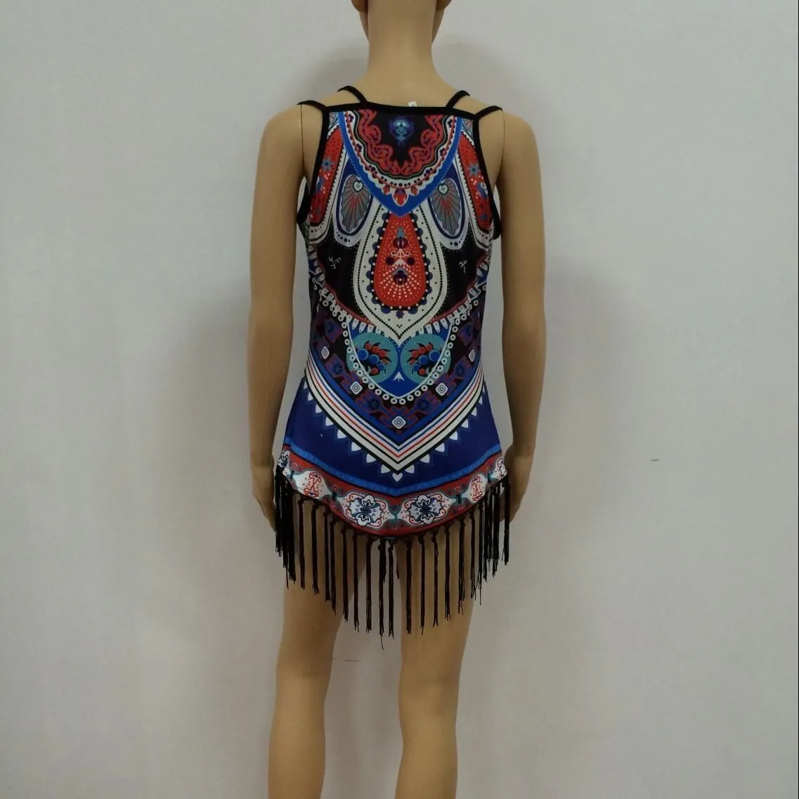 Casual Sexy Pure Color Tassel Spaghetti Straps Short Dress