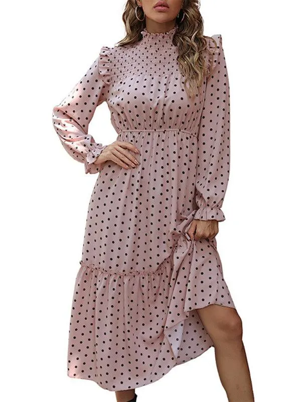 Chic Long Sleeve Polka Dot Dress: A Classic Wardrobe Essential for Women