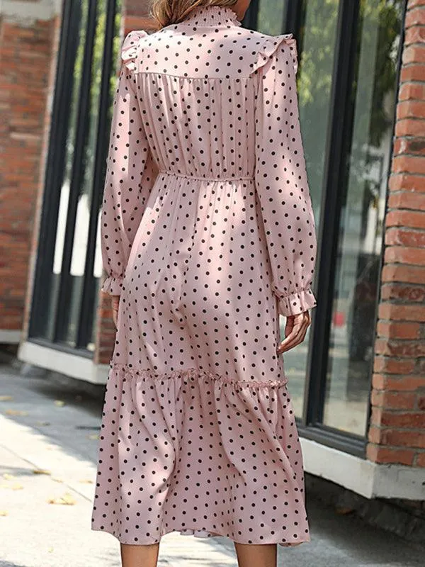 Chic Long Sleeve Polka Dot Dress: A Classic Wardrobe Essential for Women