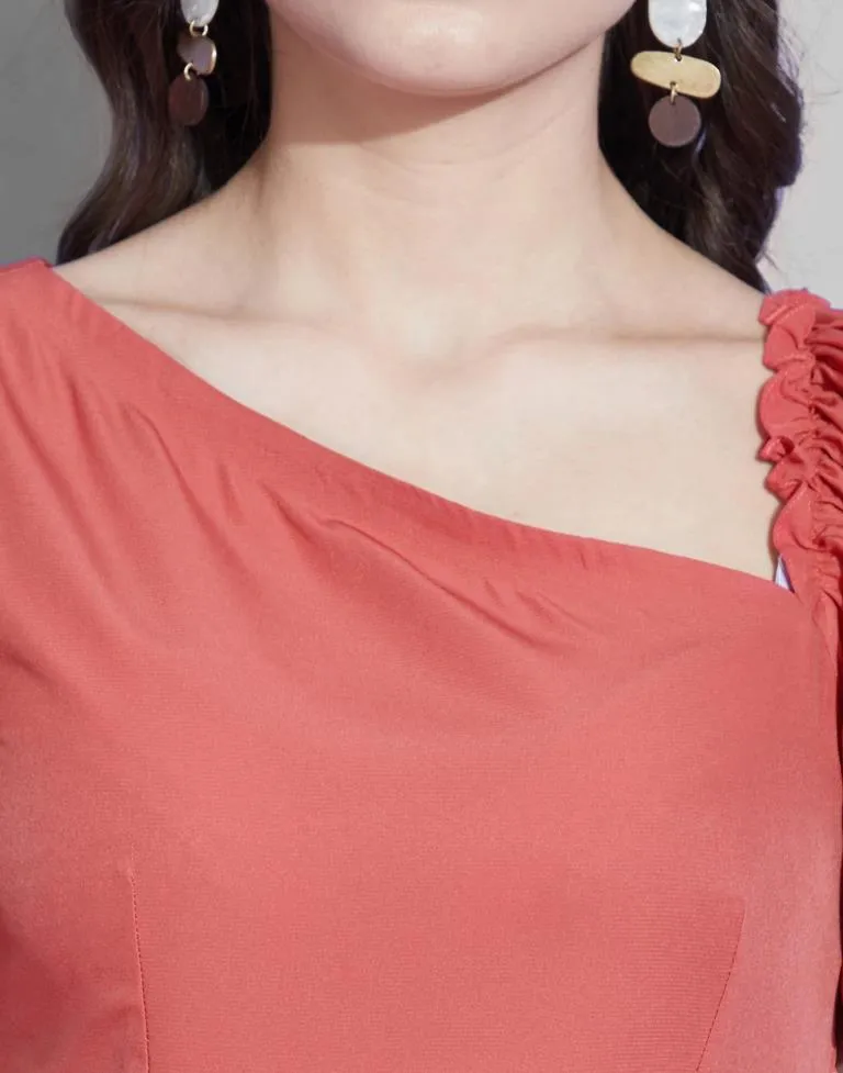Coral Frilled Dress