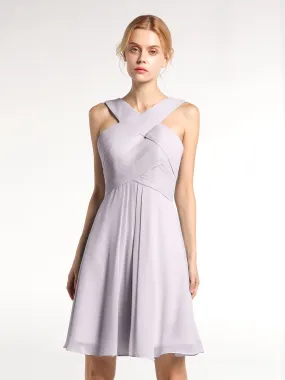 Cross Front Empire Waist Short Bridesmaid Dress Dusk Plus Size