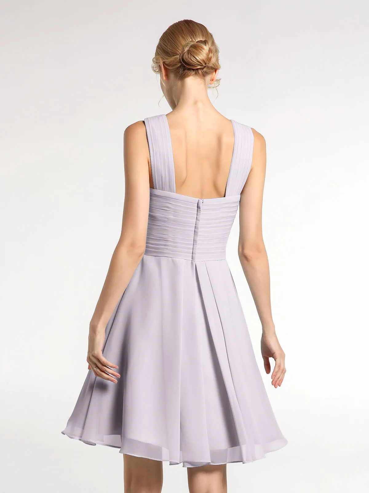 Cross Front Empire Waist Short Bridesmaid Dress Dusk Plus Size