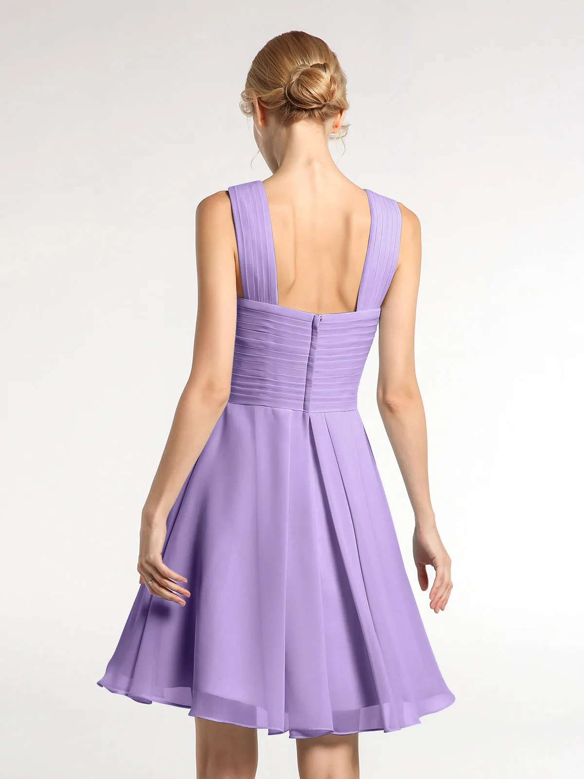 Cross Front Empire Waist Short Bridesmaid Dress Tahiti