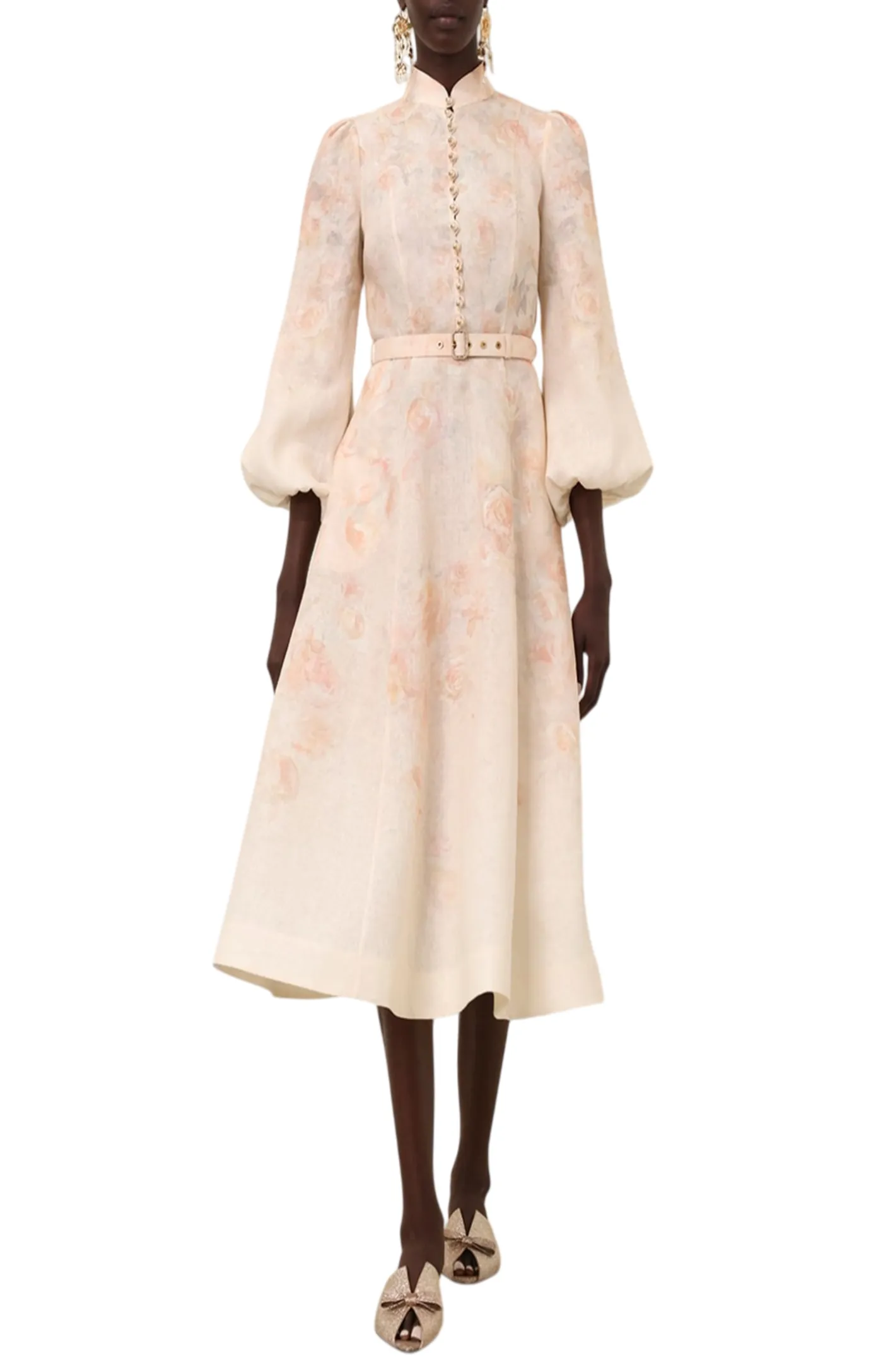 Crush buttoned midi dress