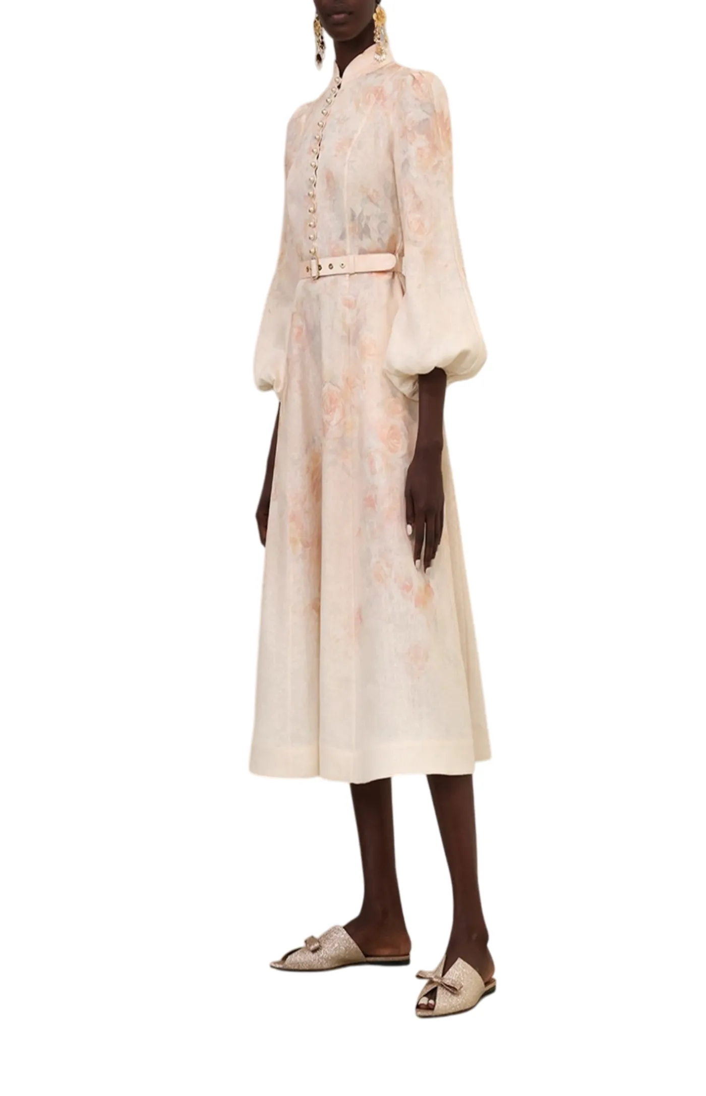 Crush buttoned midi dress