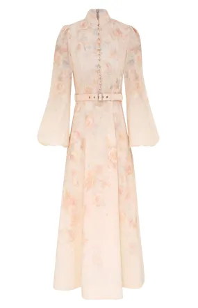 Crush buttoned midi dress