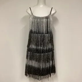 Daisylayla Black And Silver Tassel Dress Size 8