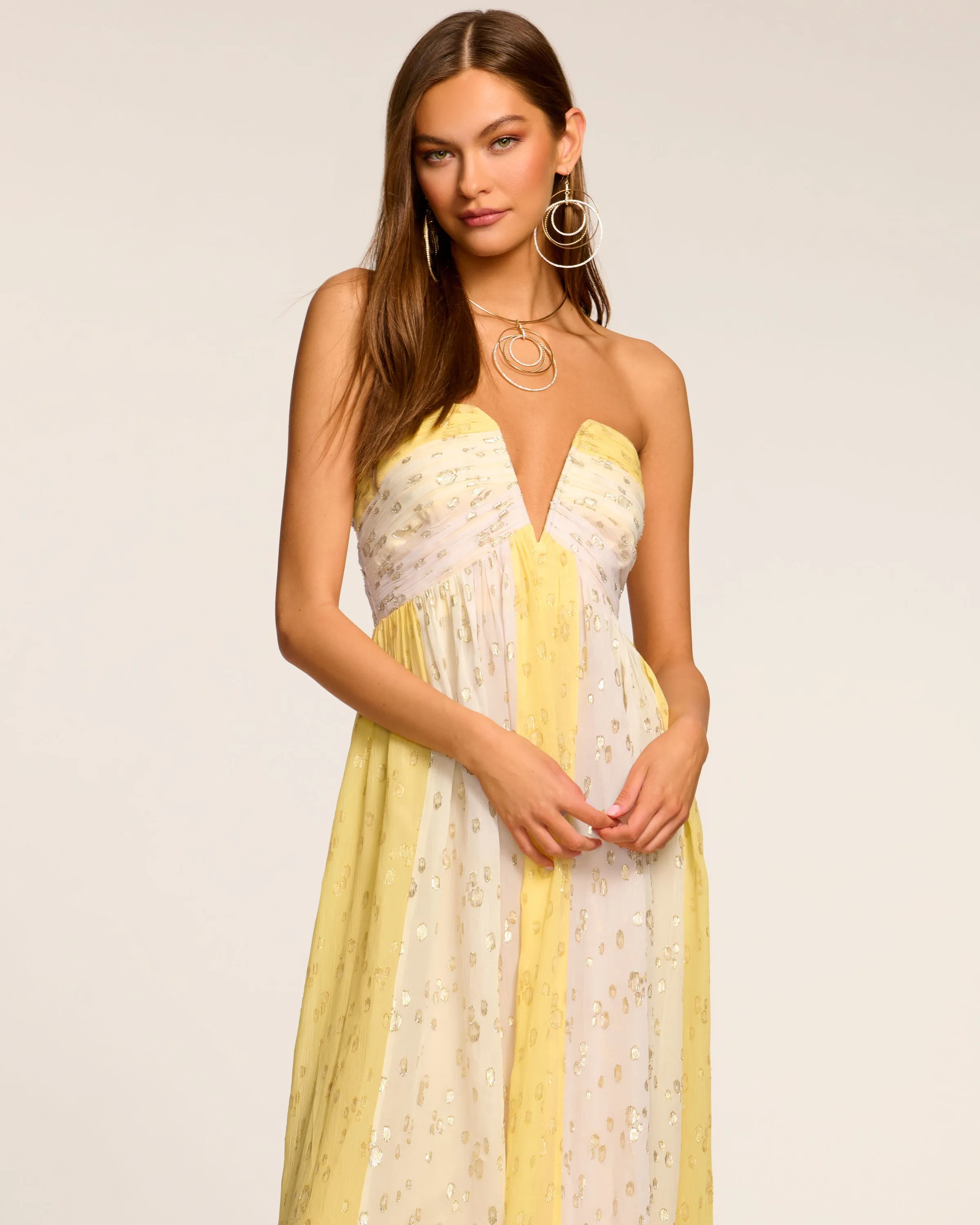 Demi Strapless Jacquard Gown