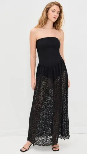 Diana Drop Waist Dress in Black Lovely Lace