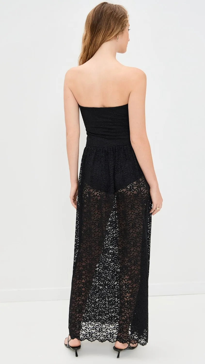 Diana Drop Waist Dress in Black Lovely Lace