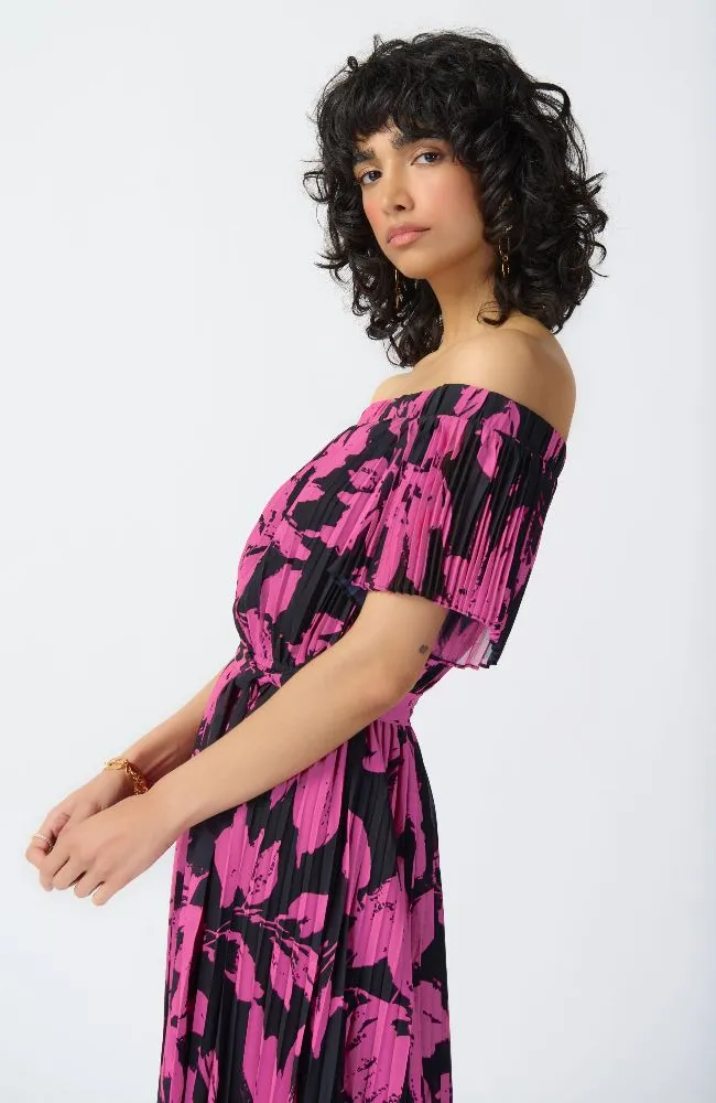 Floral Chiffon Pleated Dress
