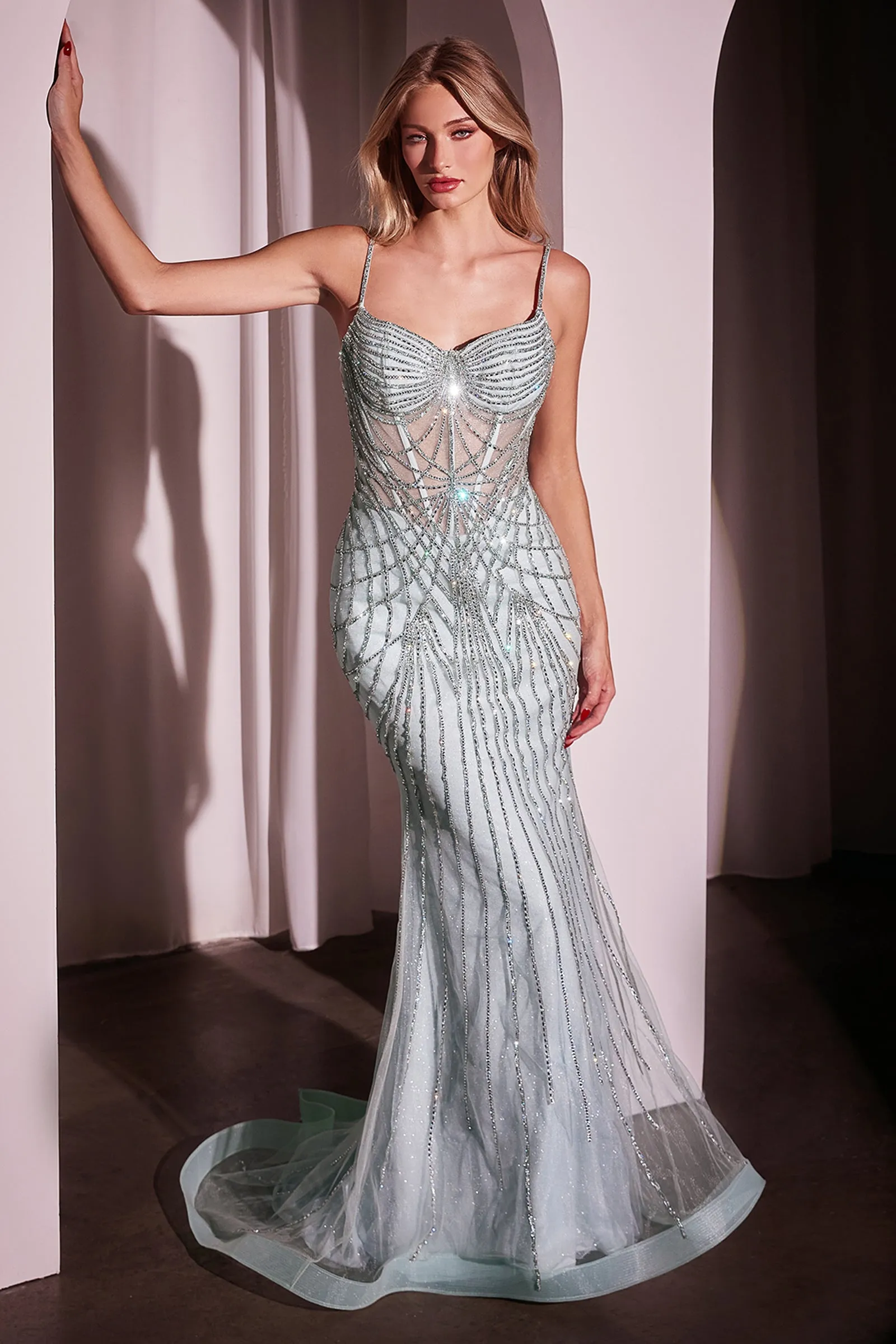 GAEL GOWN - FITTED CRYSTAL GOWN