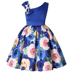 Girl's Princess Style Digital Print Dress - GlamzLife
