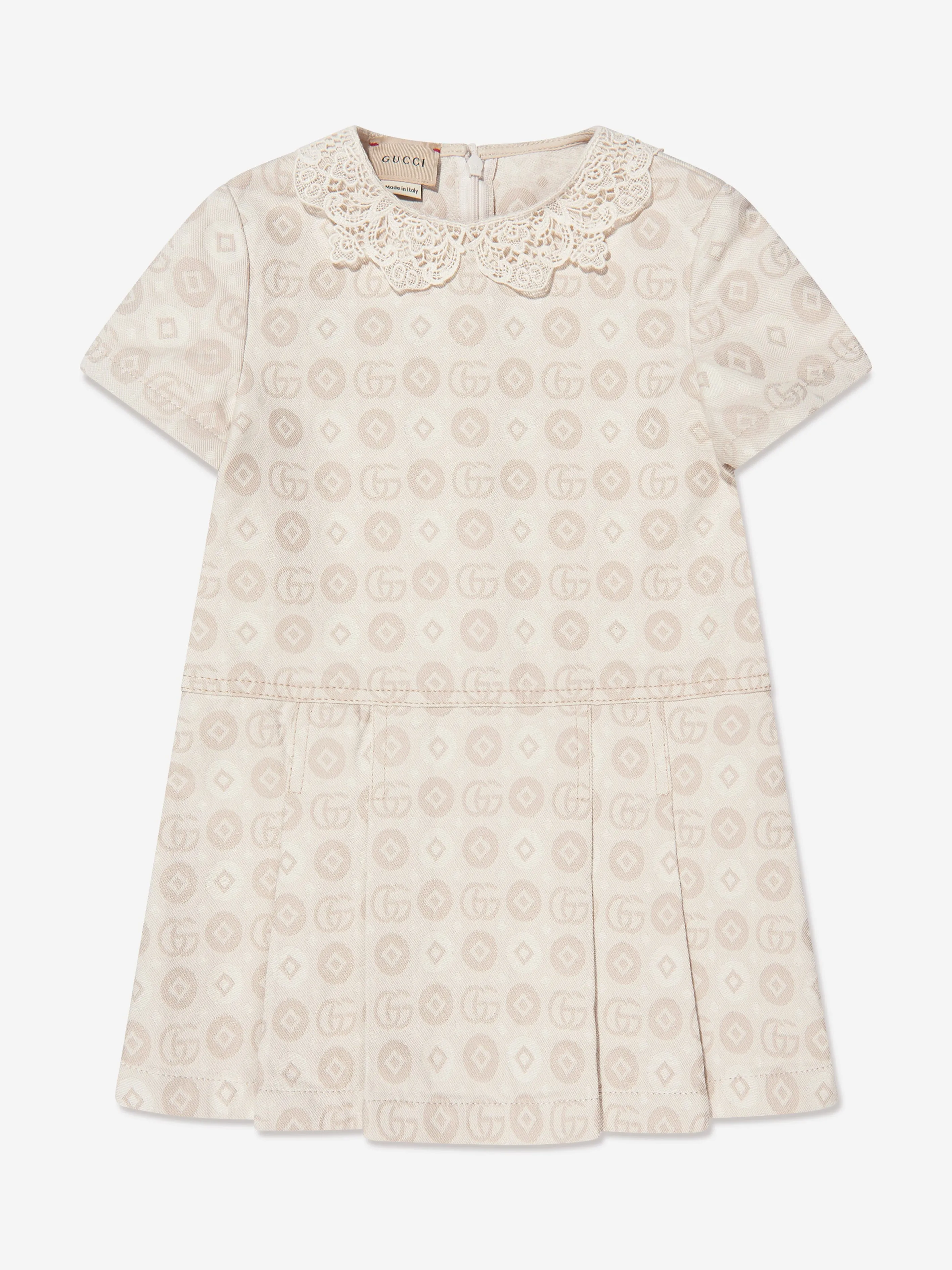 Gucci Girls GG Logo Dress in Ivory