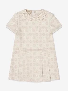 Gucci Girls GG Logo Dress in Ivory