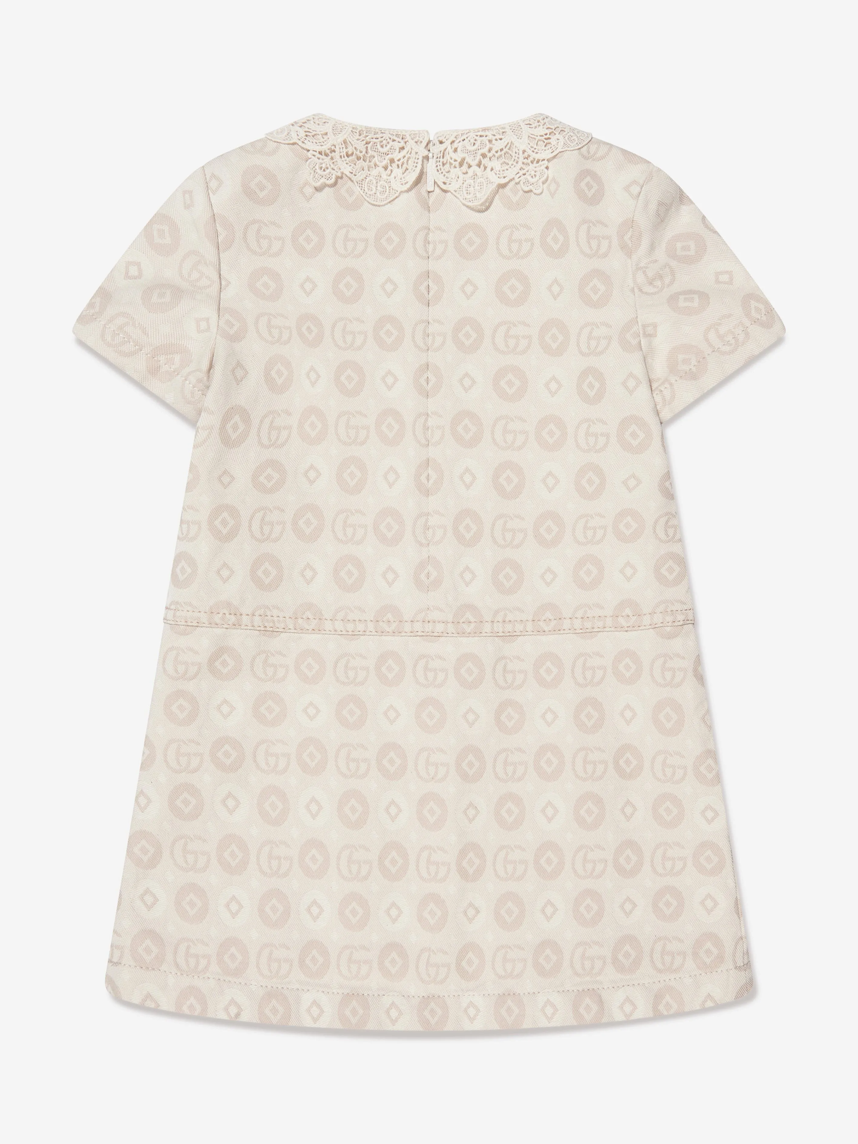 Gucci Girls GG Logo Dress in Ivory