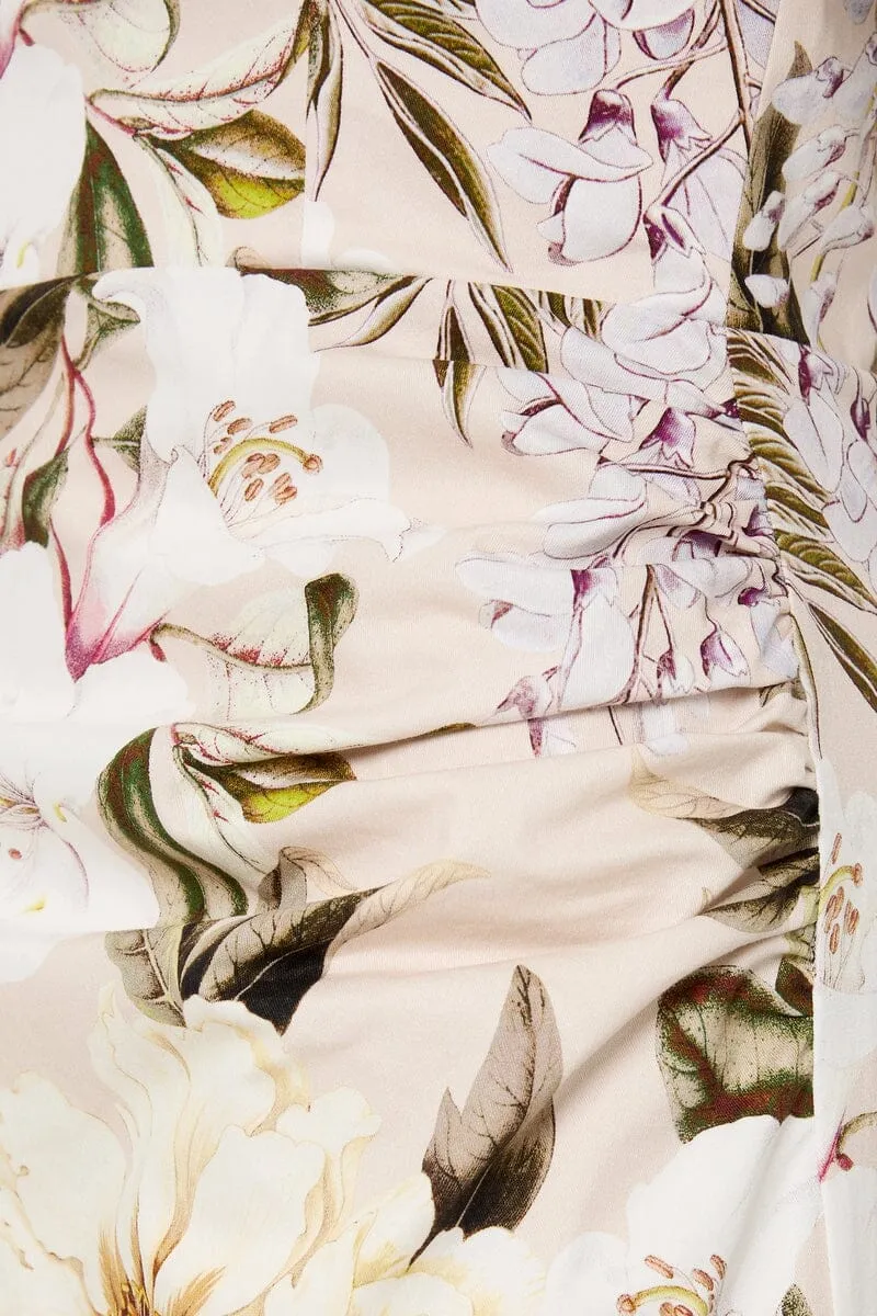 HAILEY OFF SHOULDER MIDI DRESS - Flora Print (Final Sale)