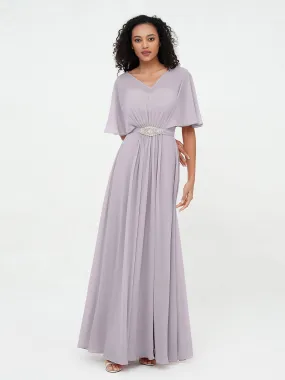 Illusion Sweetheart Neck Chiffon Max Dresses-Dusk Plus Size