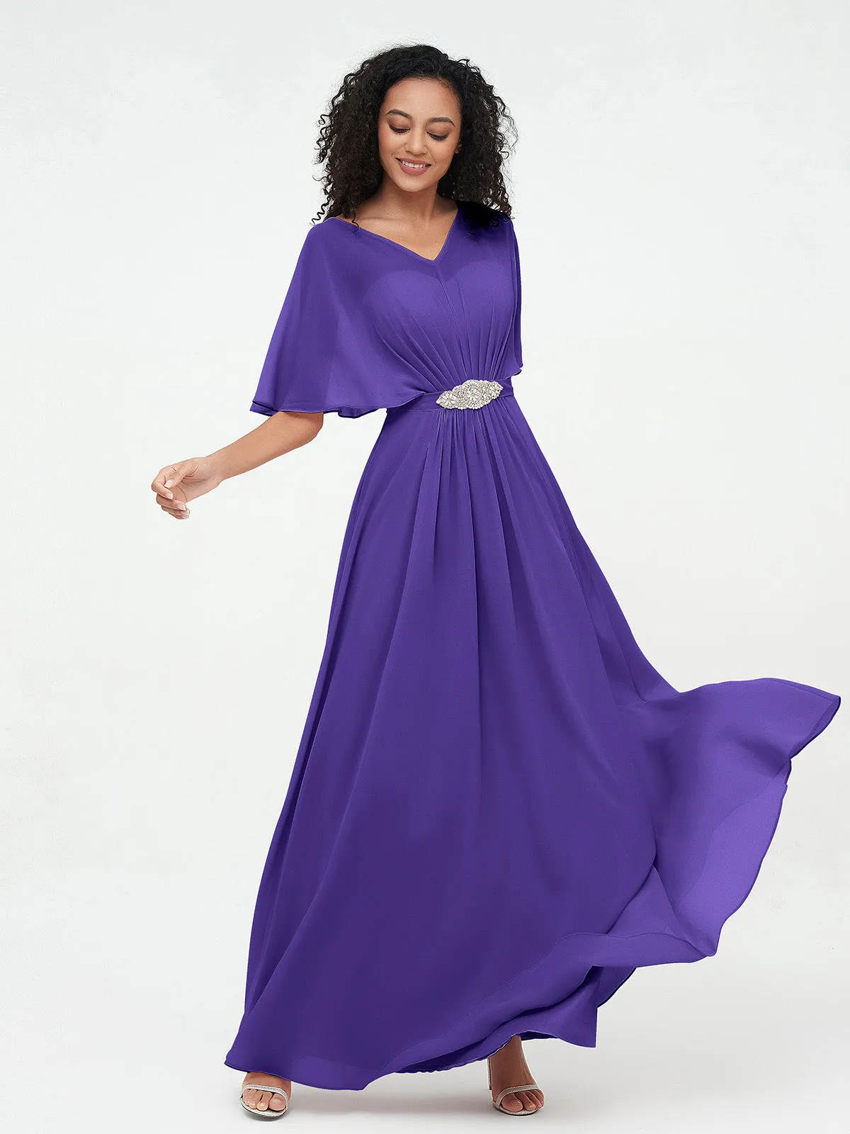 Illusion Sweetheart Neck Chiffon Max Dresses-Regency