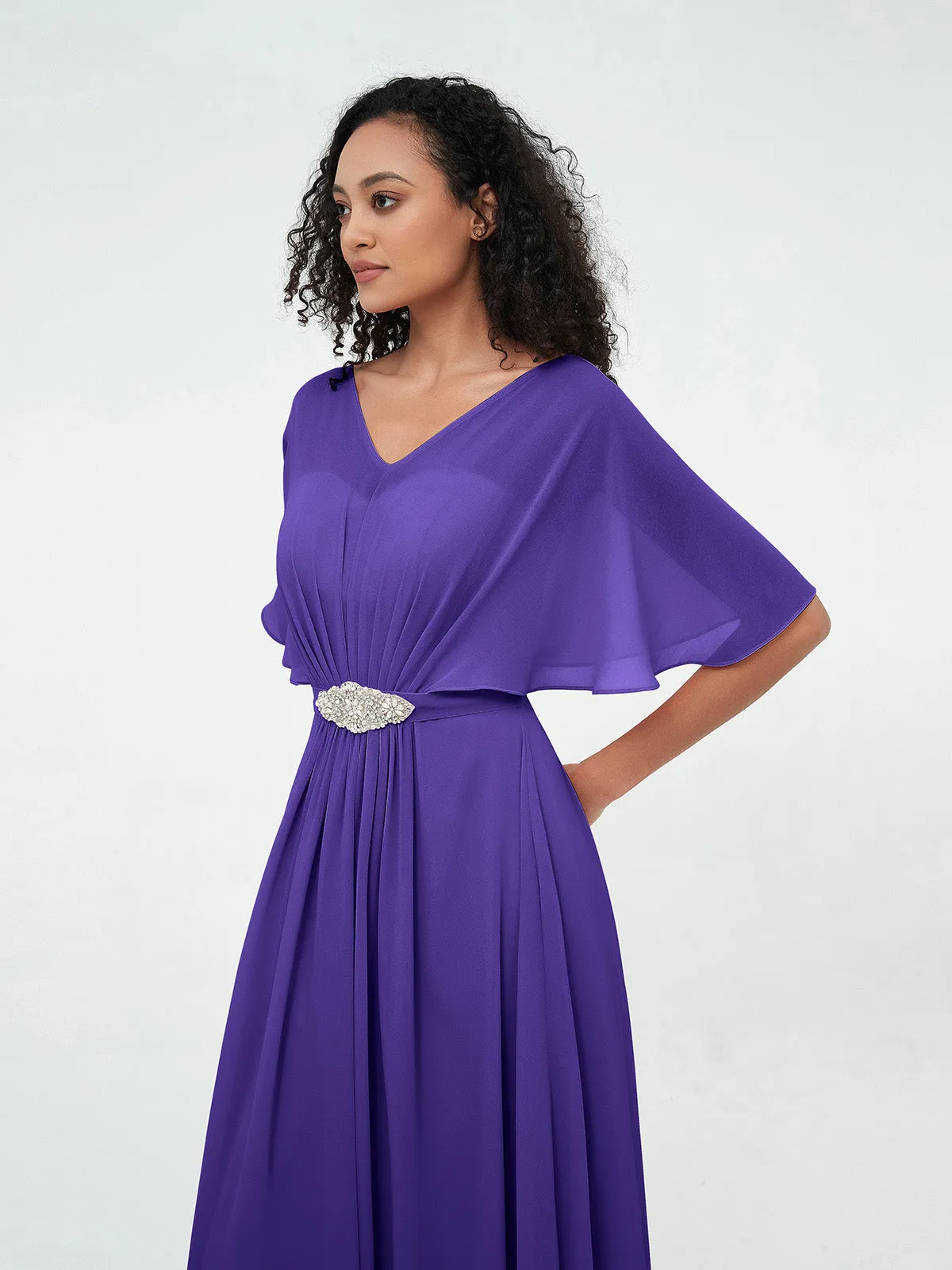 Illusion Sweetheart Neck Chiffon Max Dresses-Regency