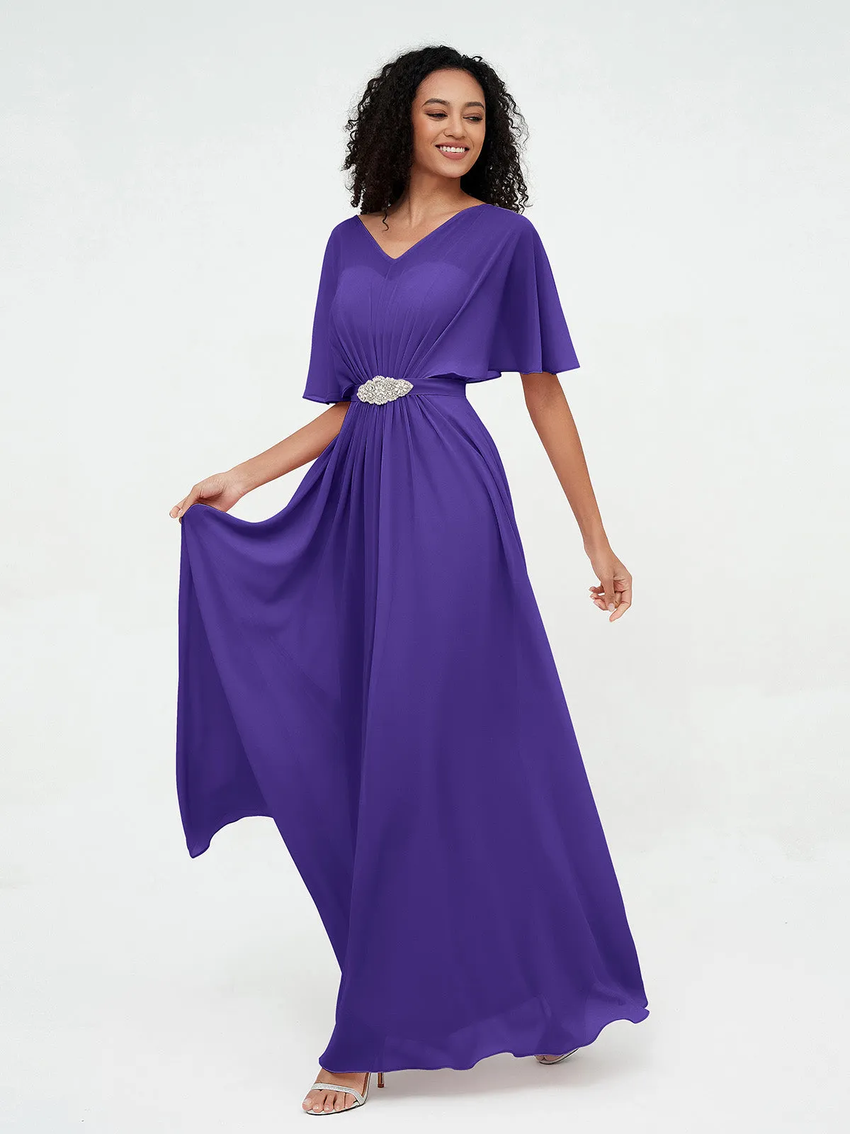Illusion Sweetheart Neck Chiffon Max Dresses-Regency