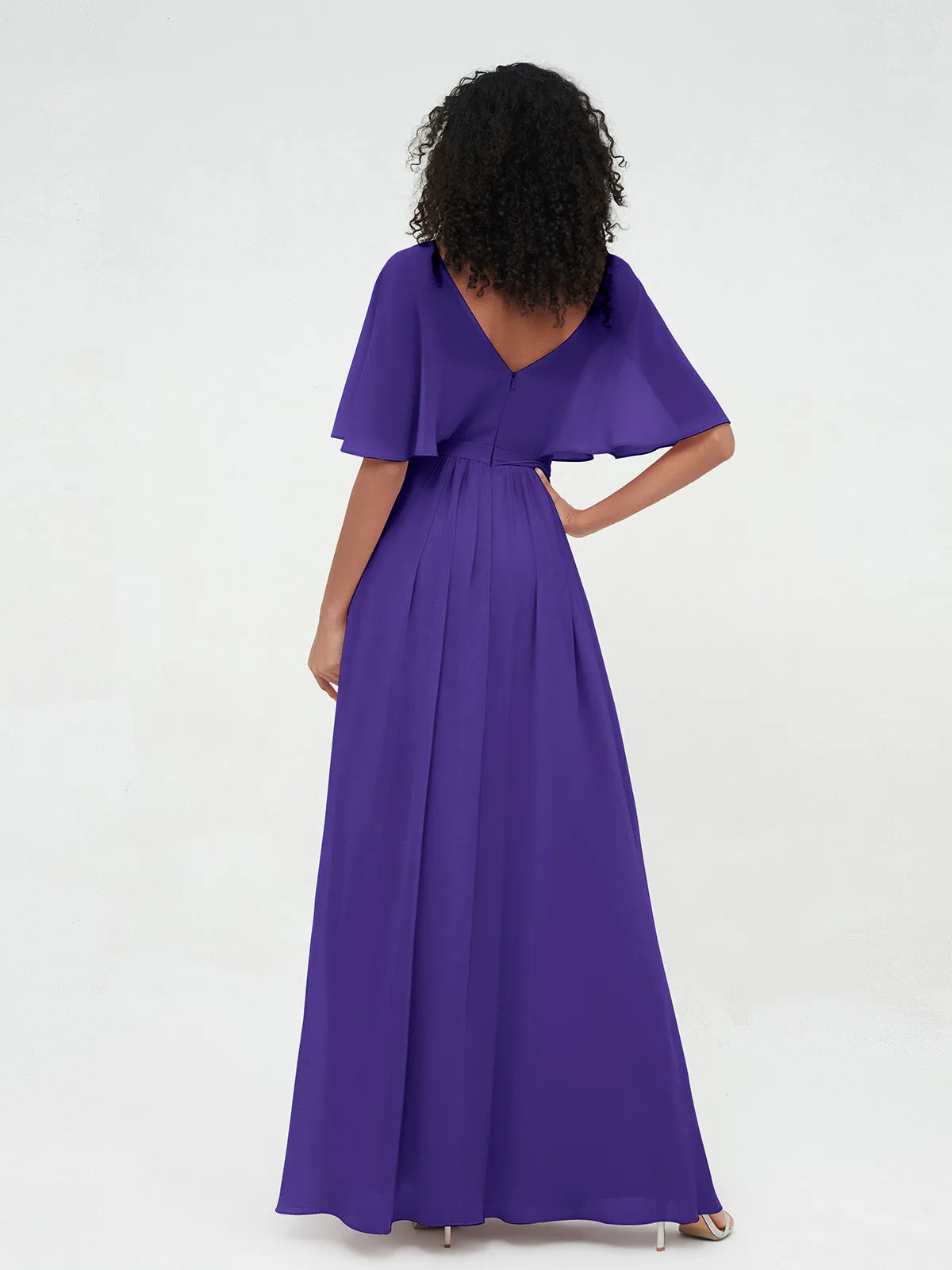 Illusion Sweetheart Neck Chiffon Max Dresses-Regency