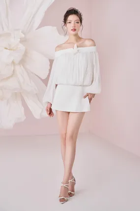 Kenna Blouson Bishop Sleeved Organza Mini Dress