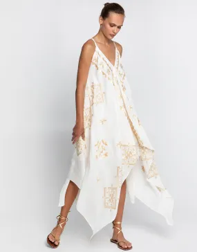 Lefkada Handkerchief Dress - Natural and Gold