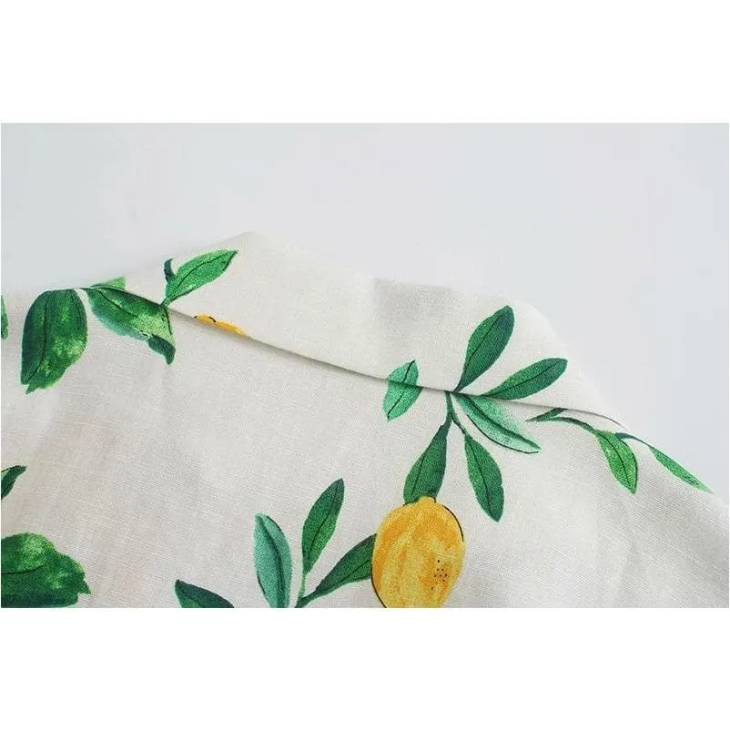 LEMON PRINT LOOSE CASUAL MINI DRESS