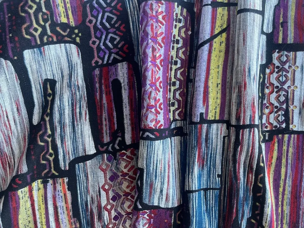 Light to Mid-Weight Plum Boho Viscose Blend Ponte Knit (Made in the Netherlands)