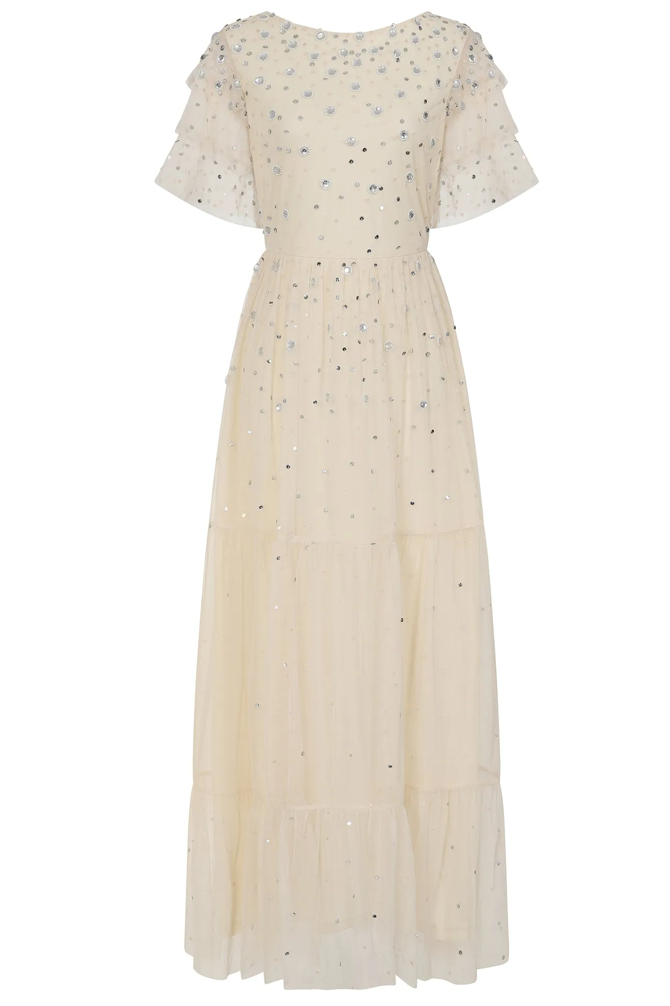Linda Cream Embellished Maxi Dress