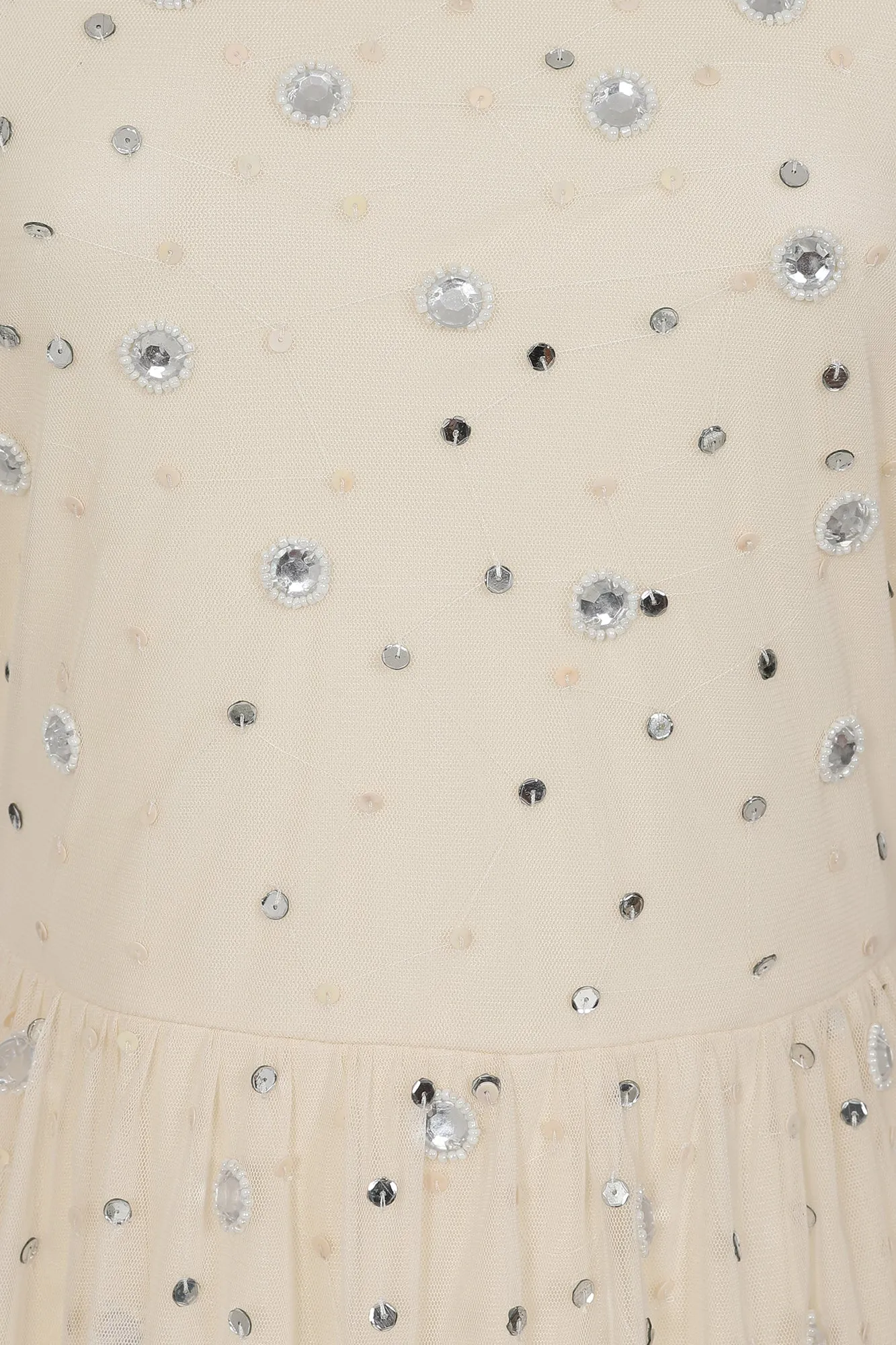 Linda Cream Embellished Maxi Dress
