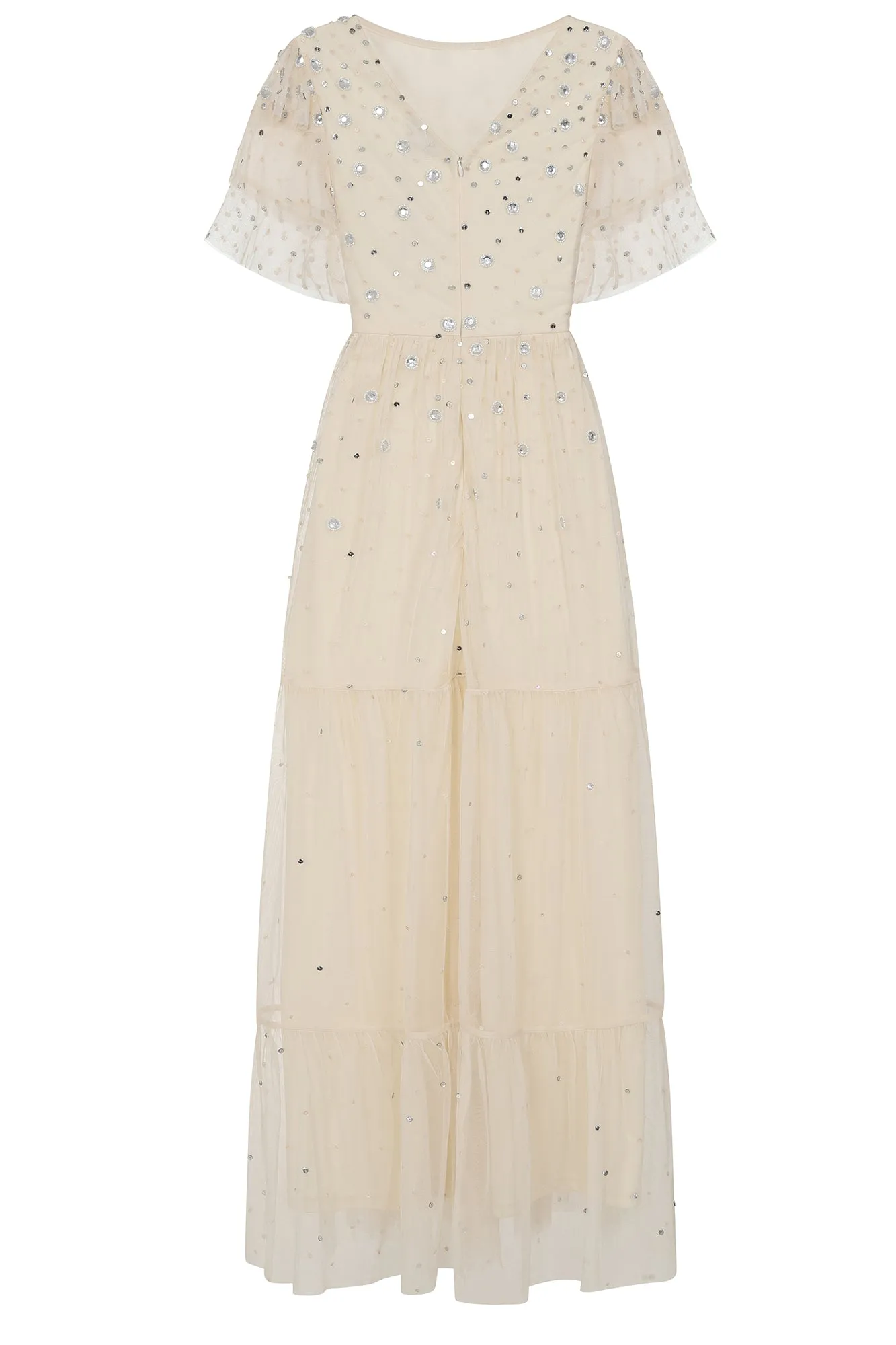 Linda Cream Embellished Maxi Dress