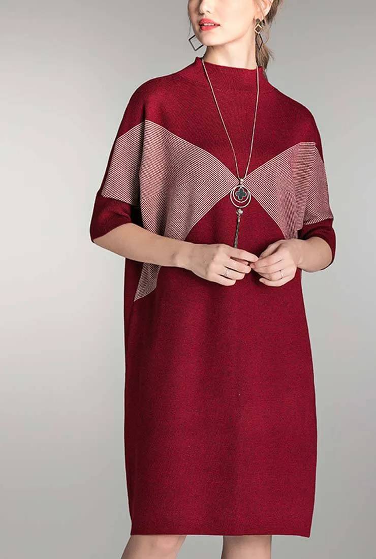 Loose Shape Mid-length Sweater Dress