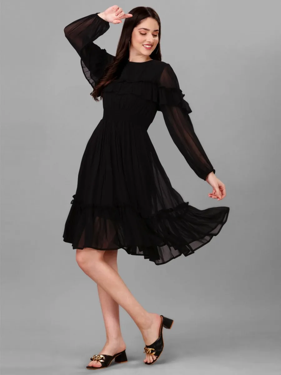 Masakali.co dresses for womens Solid Black Color