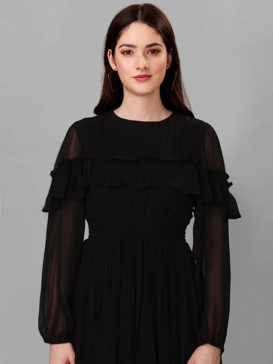 Masakali.co dresses for womens Solid Black Color