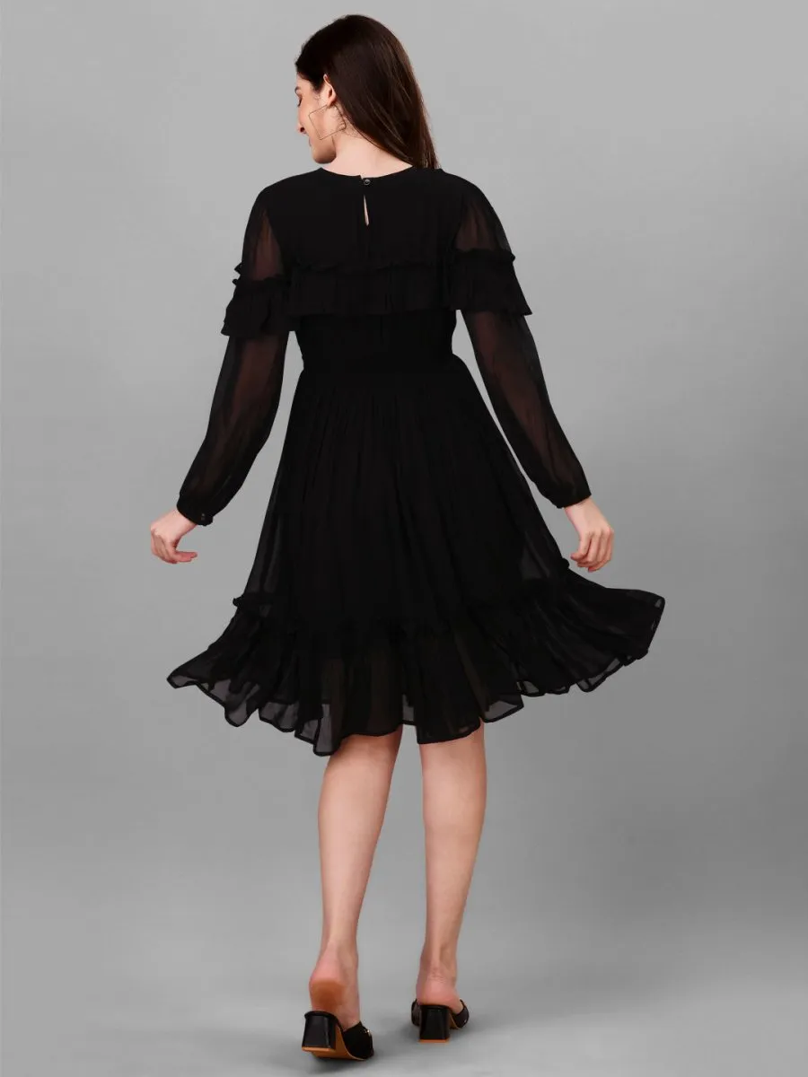 Masakali.co dresses for womens Solid Black Color