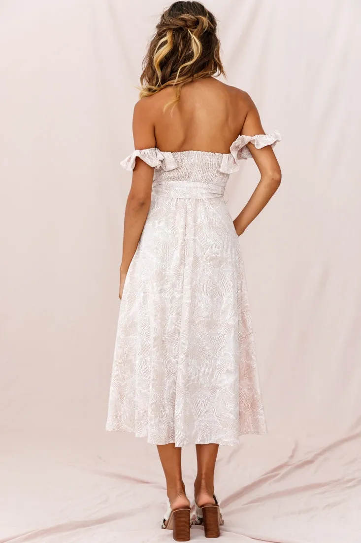 Matisse Off-Shoulder Placket Dress Blush Pattern