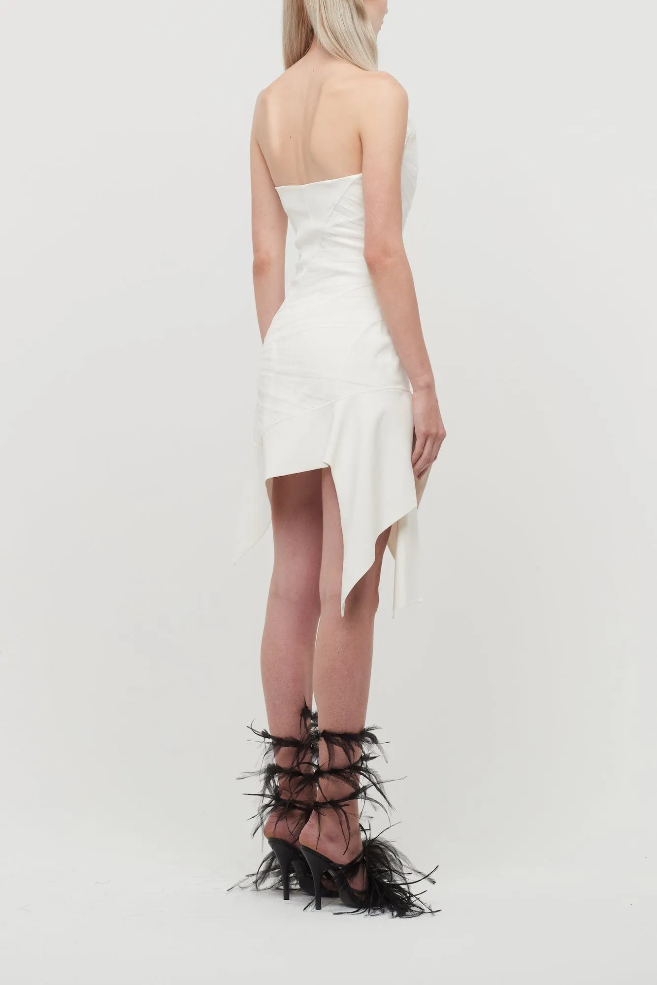 Mugler Tulle and Crepe Mini Dress